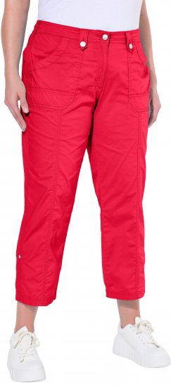Ulla Popken Roll Tab Hem Stretch Cargo Pants Red - Kavbojke & Hlače v Velikih Številkah – Plus Size - 