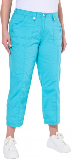 Ulla Popken Roll Tab Hem Stretch Cargo Pants Deep Aqua - Kavbojke & Hlače v Velikih Številkah – Plus Size - 