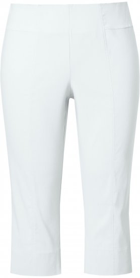 Ulla Popken Bengaline Elastic Waist Stretch Capri Pants Snow White - Kavbojke & Hlače v Velikih Številkah – Plus Size - 