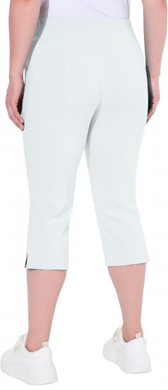 Ulla Popken Bengaline Elastic Waist Stretch Capri Pants Snow White - Kavbojke & Hlače v Velikih Številkah – Plus Size - 
