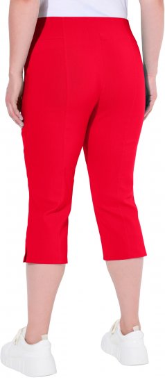 Ulla Popken Bengaline Elastic Waist Stretch Capri Pants Red - Kavbojke & Hlače v Velikih Številkah – Plus Size - 