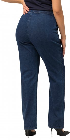 Ulla Popken Straight Leg Elastic Waist Mandy Fit Stretch Jeans Denim Blue - Kavbojke & Hlače v Velikih Številkah – Plus Size - 