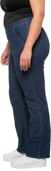Ulla Popken Straight Leg Elastic Waist Mandy Fit Stretch Jeans Denim Blue - Kavbojke & Hlače v Velikih Številkah – Plus Size - 