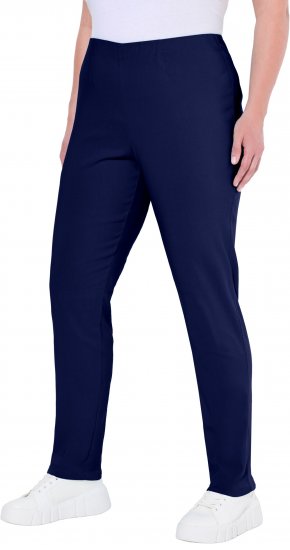 Ulla Popken Bengaline Slim Leg Sienna Fit Elastic Waist Pants Blue - Kavbojke & Hlače v Velikih Številkah – Plus Size - 
