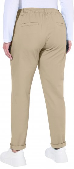 Ulla Popken Chino Elastic Waist Stretch Cotton Pants Brown - Kavbojke & Hlače v Velikih Številkah – Plus Size - 