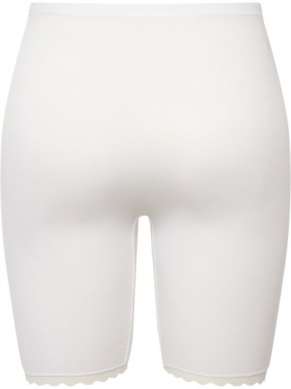Ulla Popken Lace Hem Stretch Viscose Knit Bicycle Length Lounge Shorts White - Kavbojke & Hlače v Velikih Številkah – Plus Size - 
