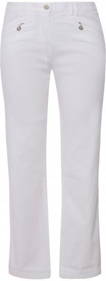 Ulla Popken Summer Pants Mony Snow White - Kavbojke & Hlače v Velikih Številkah – Plus Size - 