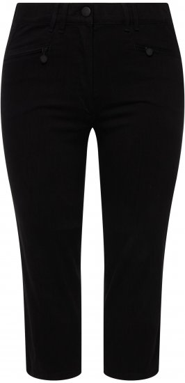 Ulla Popken Mony Stretch Capri Pants Black - Kavbojke & Hlače v Velikih Številkah – Plus Size - 