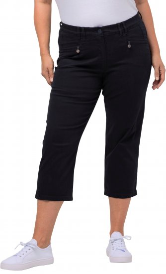 Ulla Popken Mony Stretch Capri Pants Navy - Kavbojke & Hlače v Velikih Številkah – Plus Size - 