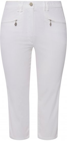 Ulla Popken Mony Stretch Capri Pants Snow White - Kavbojke & Hlače v Velikih Številkah – Plus Size - 