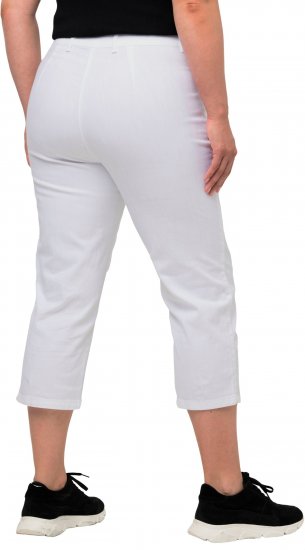 Ulla Popken Mony Stretch Capri Pants Snow White - Kavbojke & Hlače v Velikih Številkah – Plus Size - 