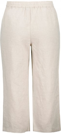 Ulla Popken Cool Linen Elastic Waist Capri Pants Brown - Kavbojke & Hlače v Velikih Številkah – Plus Size - 