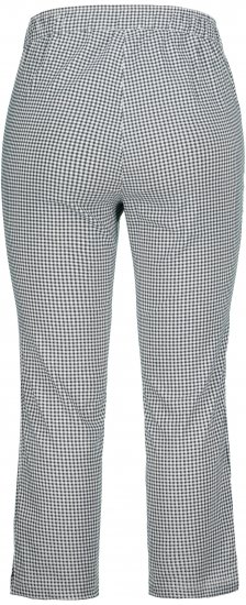 Ulla Popken Check Bengaline Slim Leg Sienna Fit Stretch Crop Pants Black - Kavbojke & Hlače v Velikih Številkah – Plus Size - 