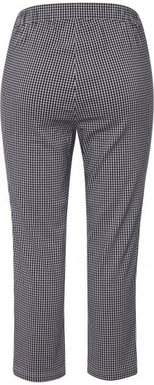 Ulla Popken Check Bengaline Slim Leg Sienna Fit Stretch Crop Pants Navy - Kavbojke & Hlače v Velikih Številkah – Plus Size - 