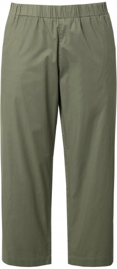 Ulla Popken Wide Leg Ruby Fit Stretch Chino Pants Green - Kavbojke & Hlače v Velikih Številkah – Plus Size - 