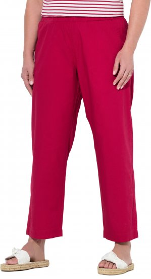 Ulla Popken Wide Leg Ruby Fit Stretch Chino Pants Salsa - Kavbojke & Hlače v Velikih Številkah – Plus Size - 