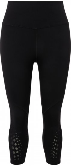 Ulla Popken Quick Dry Sport Crop Leggings Black - Kavbojke & Hlače v Velikih Številkah – Plus Size - 