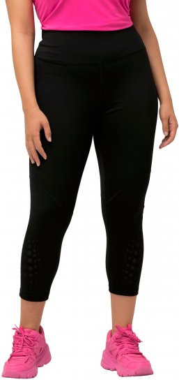 Ulla Popken Quick Dry Sport Crop Leggings Black - Kavbojke & Hlače v Velikih Številkah – Plus Size - 