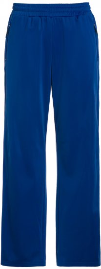 Ulla Popken Snap Placket Side Seam Wide Leg Recycled Polyester Knit Joggers Blue - Kavbojke & Hlače v Velikih Številkah – Plus Size - 