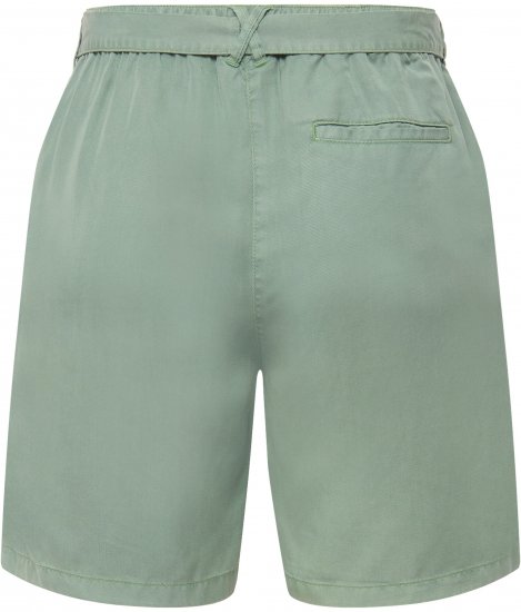 Ulla Popken Tie Belt Lyocell Shorts Moss Green - Kavbojke & Hlače v Velikih Številkah – Plus Size - 