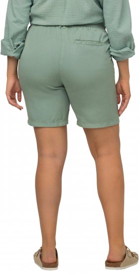 Ulla Popken Tie Belt Lyocell Shorts Moss Green - Kavbojke & Hlače v Velikih Številkah – Plus Size - 