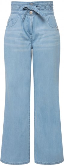 Ulla Popken Soft Denim Wide Leg Jeans Blue Denim - Kavbojke & Hlače v Velikih Številkah – Plus Size - 