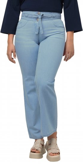 Ulla Popken Soft Denim Wide Leg Jeans Blue Denim - Kavbojke & Hlače v Velikih Številkah – Plus Size - 