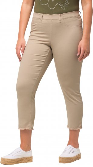 Ulla Popken Stretch Blend Bengaline Pants Dark Putty - Kavbojke & Hlače v Velikih Številkah – Plus Size - 