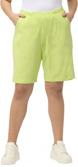 Ulla Popken Stretch Knit Bermuda Shorts Green - Kavbojke & Hlače v Velikih Številkah – Plus Size - 