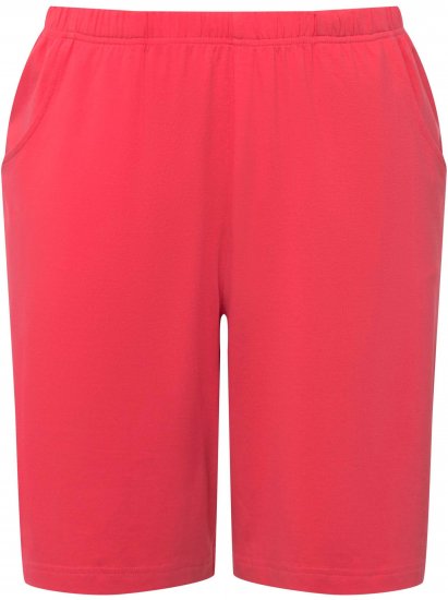 Ulla Popken Stretch Knit Bermuda Shorts Red - Kavbojke & Hlače v Velikih Številkah – Plus Size - 