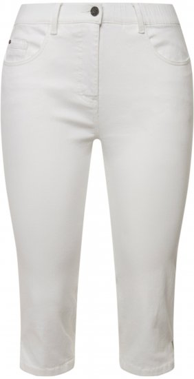Ulla Popken Basic Capri Sarah Fit Jeans Snow White - Kavbojke & Hlače v Velikih Številkah – Plus Size - 