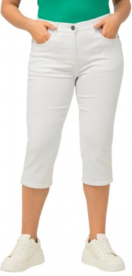 Ulla Popken Basic Capri Sarah Fit Jeans Snow White - Kavbojke & Hlače v Velikih Številkah – Plus Size - 