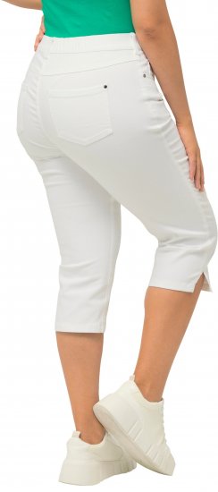 Ulla Popken Basic Capri Sarah Fit Jeans Snow White - Kavbojke & Hlače v Velikih Številkah – Plus Size - 