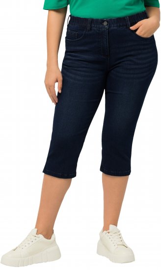 Ulla Popken Basic Capri Sarah Fit Jeans Denim Blue - Kavbojke & Hlače v Velikih Številkah – Plus Size - 