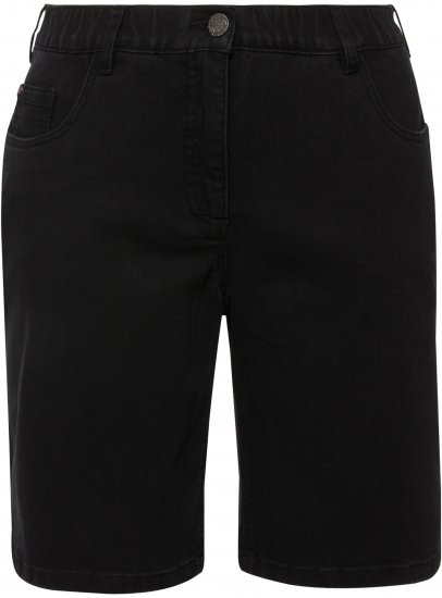 Ulla Popken Basic Denim Mandy Bermuda Shorts Black - Kavbojke & Hlače v Velikih Številkah – Plus Size - 