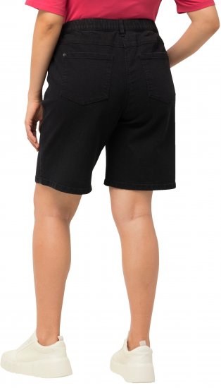 Ulla Popken Basic Denim Mandy Bermuda Shorts Black - Kavbojke & Hlače v Velikih Številkah – Plus Size - 