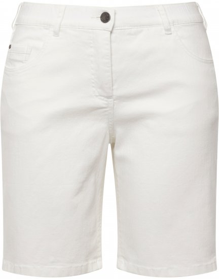 Ulla Popken Basic Denim Mandy Bermuda Shorts Snow White - Kavbojke & Hlače v Velikih Številkah – Plus Size - 
