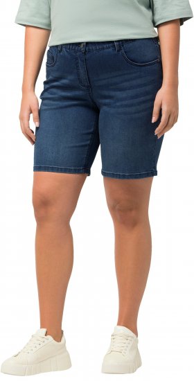 Ulla Popken Basic Denim Mandy Bermuda Shorts Light Blue Denim - Kavbojke & Hlače v Velikih Številkah – Plus Size - 