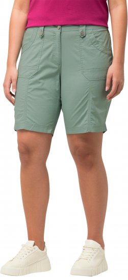 Ulla Popken Cargo Bermuda Shorts Light Moss Green - Kavbojke & Hlače v Velikih Številkah – Plus Size - 