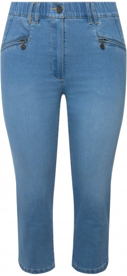 Ulla Popken Cropped Stretch Blend Mony Jeans Blue - Kavbojke & Hlače v Velikih Številkah – Plus Size - 