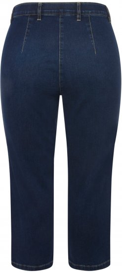 Ulla Popken Cropped Stretch Blend Mony Jeans Blue Denim - Kavbojke & Hlače v Velikih Številkah – Plus Size - 