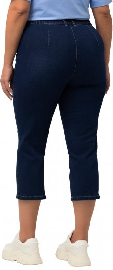 Ulla Popken Cropped Stretch Blend Mony Jeans Blue Denim - Kavbojke & Hlače v Velikih Številkah – Plus Size - 