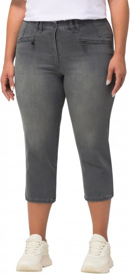 Ulla Popken Cropped Stretch Blend Mony Jeans Denim Blue - Kavbojke & Hlače v Velikih Številkah – Plus Size - 