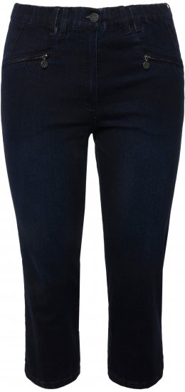 Ulla Popken Cropped Stretch Blend Mony Jeans Denim Blue - Kavbojke & Hlače v Velikih Številkah – Plus Size - 