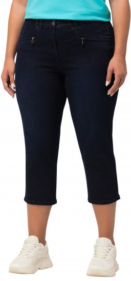 Ulla Popken Cropped Stretch Blend Mony Jeans Denim Blue - Kavbojke & Hlače v Velikih Številkah – Plus Size - 