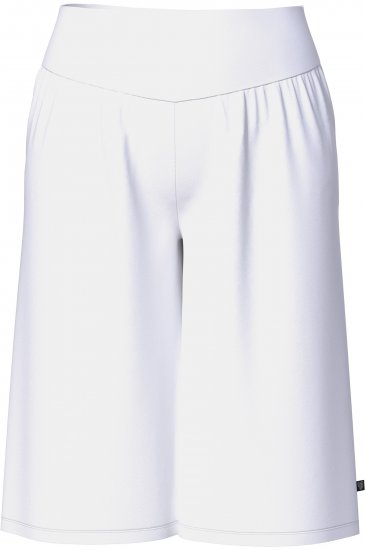 Ulla Popken Wide Leg Flared Bermuda Shorts White - Kavbojke & Hlače v Velikih Številkah – Plus Size - 
