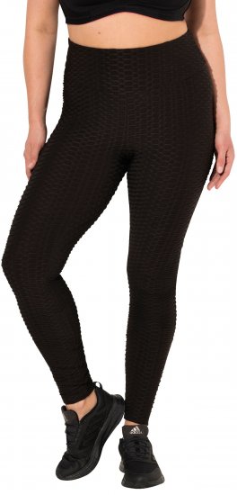 Ulla Popken Textured High Waisted Leggings Grey - Kavbojke & Hlače v Velikih Številkah – Plus Size - 