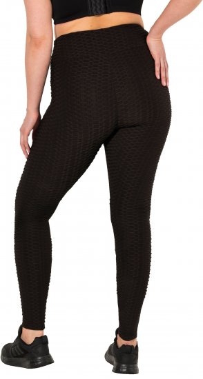 Ulla Popken Textured High Waisted Leggings Grey - Kavbojke & Hlače v Velikih Številkah – Plus Size - 