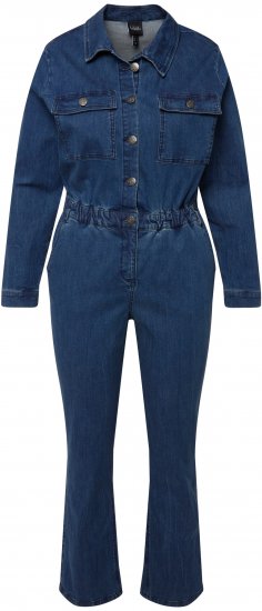 Ulla Popken Denim Boiler Suit Blue Denim - Kavbojke & Hlače v Velikih Številkah – Plus Size - 
