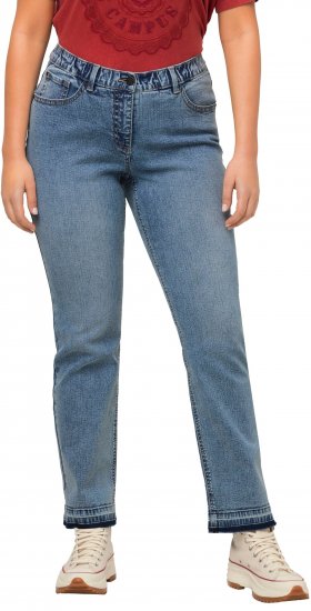 Ulla Popken Wide Leg Stretch Fit Mandy Jeans Light Blue Denim - Kavbojke & Hlače v Velikih Številkah – Plus Size - 